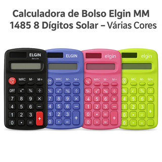 Calculadora de Bolso Elgin MM1485 8 Dígitos Solar – Várias Cores em Oferta na Shopee