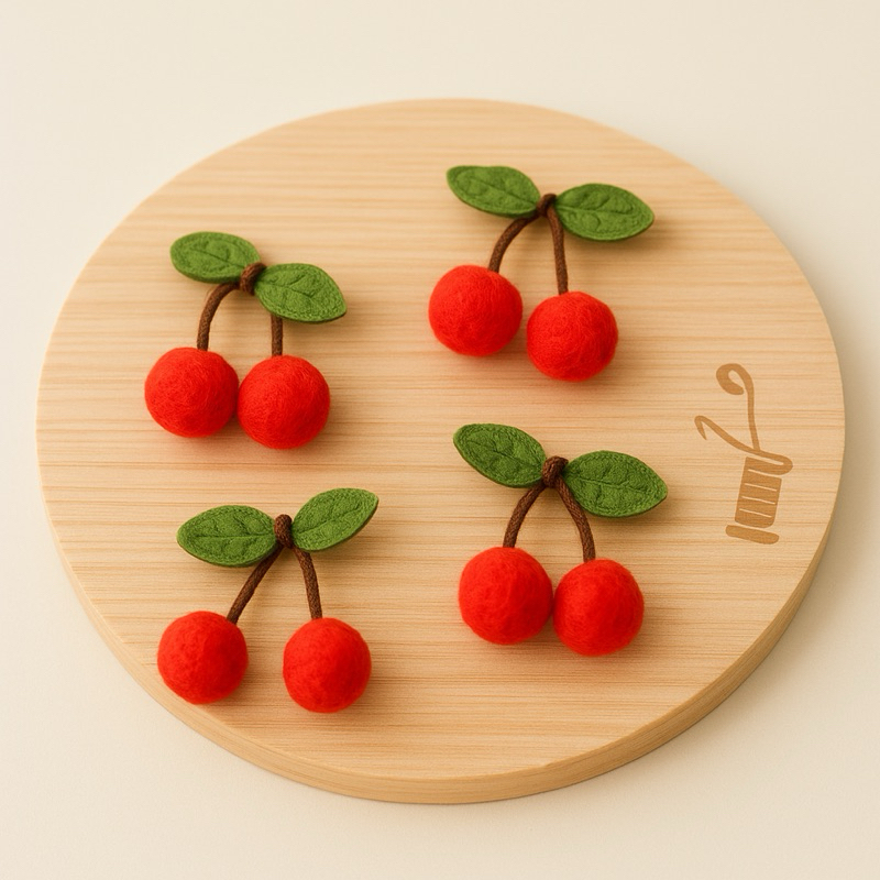 Aplique cereja Pompom 10und 100und em poliéster em Oferta na Shopee