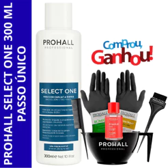 Prohall Select One Único Passo 300ml + Óleo 7ml e sache + Kit Aplicação e Luva e Pente