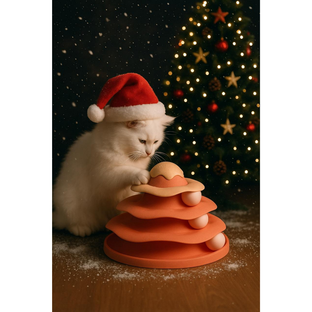 Brinquedo Pet Gato Ice Cream Com Bolas E Trilho Tecpet.