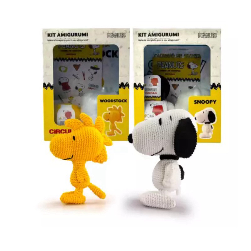 KIT AMIGURUMI SNOOPY e WOODSTOCK PEANUTS - CÍRCULO em Oferta na Shopee
