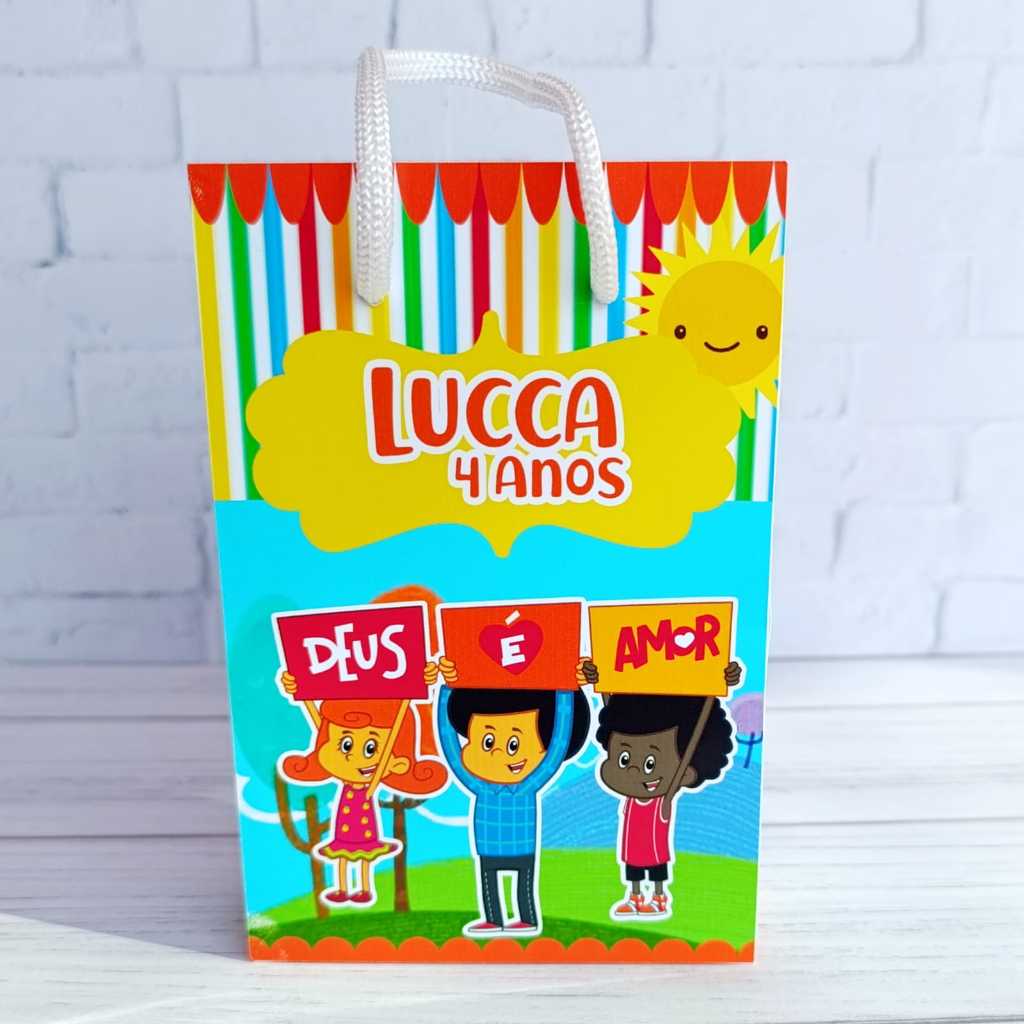Sacolinhas Personalizadas 3 Palavrinhas Lembrancinha PEGUE E MONTE Sacola Surpresa Bolsinha
