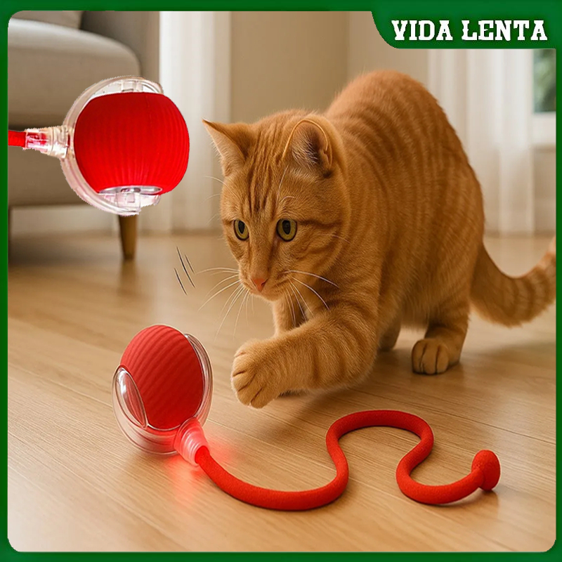 Bola Elétrica Para  Gatos De Rolamento Automática , Recarregável , Interativo , Brinquedo De Pelúcia