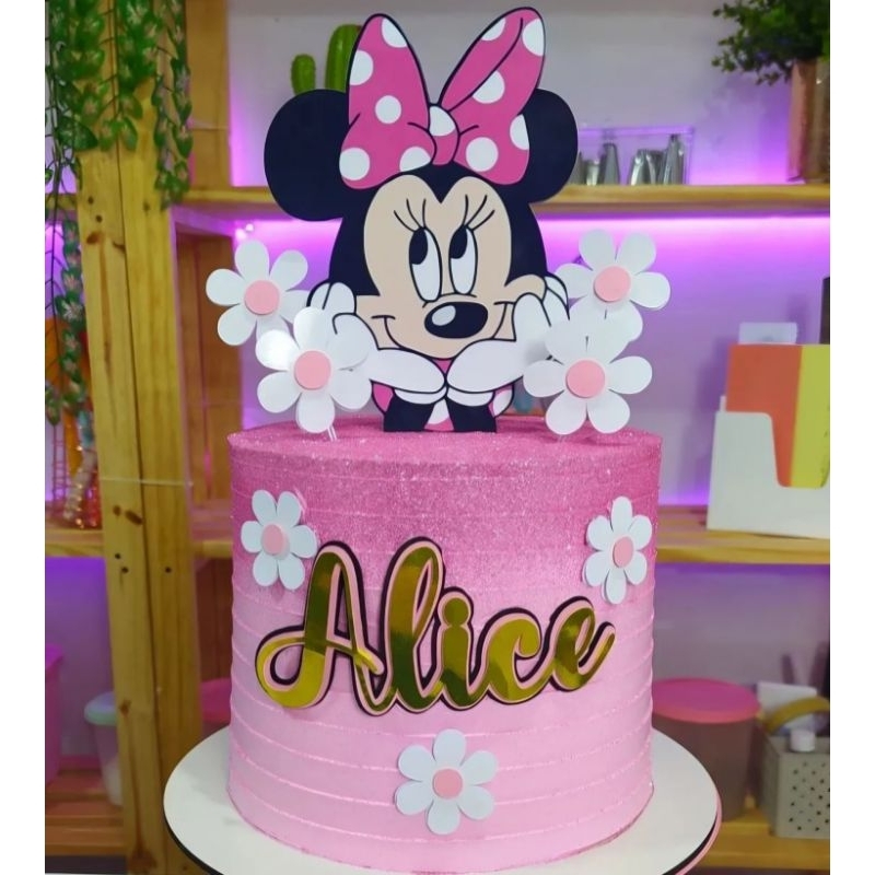 Topper de Bolo Minnie Rosa - Comprar com Melhor Preço em Padaria