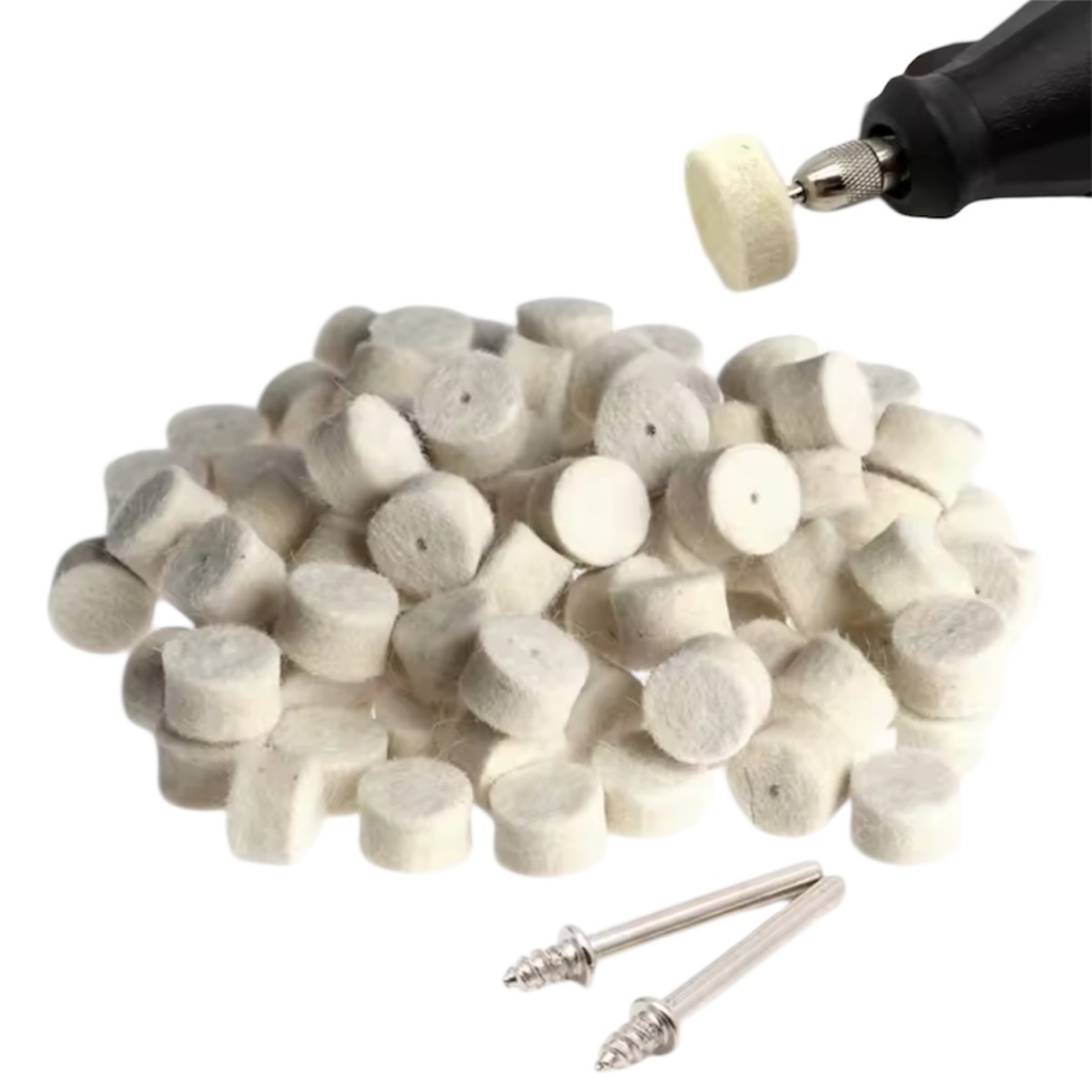 Kit 100 Feltros De Lã Polimento Micro Retifica E Furadeira em Oferta na Shopee