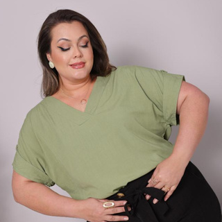 BLUSA FEMININA ELEGANTE PLUS SIZE VISCOLINHO G1 G2 G3 - CONFORTÁVEL SOLTINHA em Oferta na Shopee