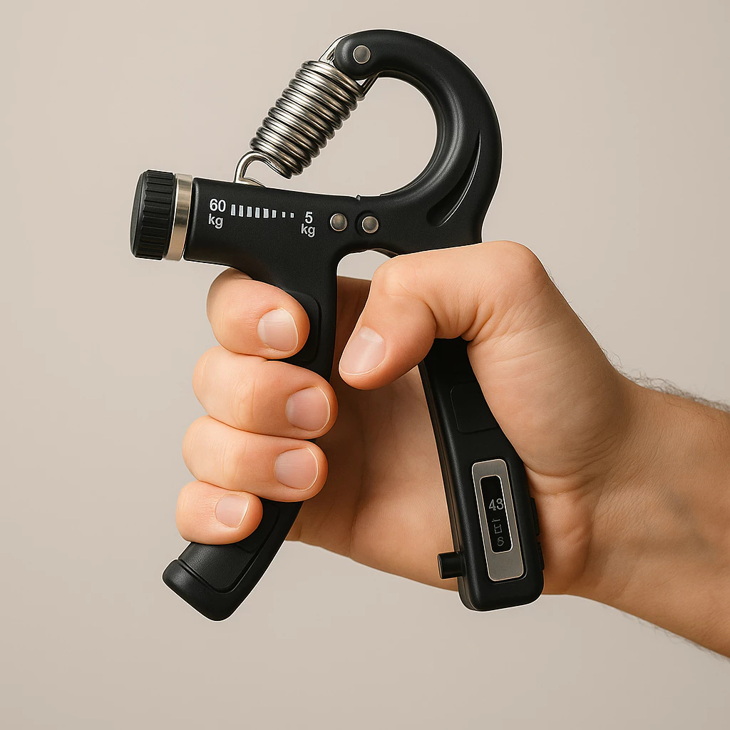 Hand Grip Com Mola Ajuste 5kg A 60kg Fisioterapia Fitness com Contador