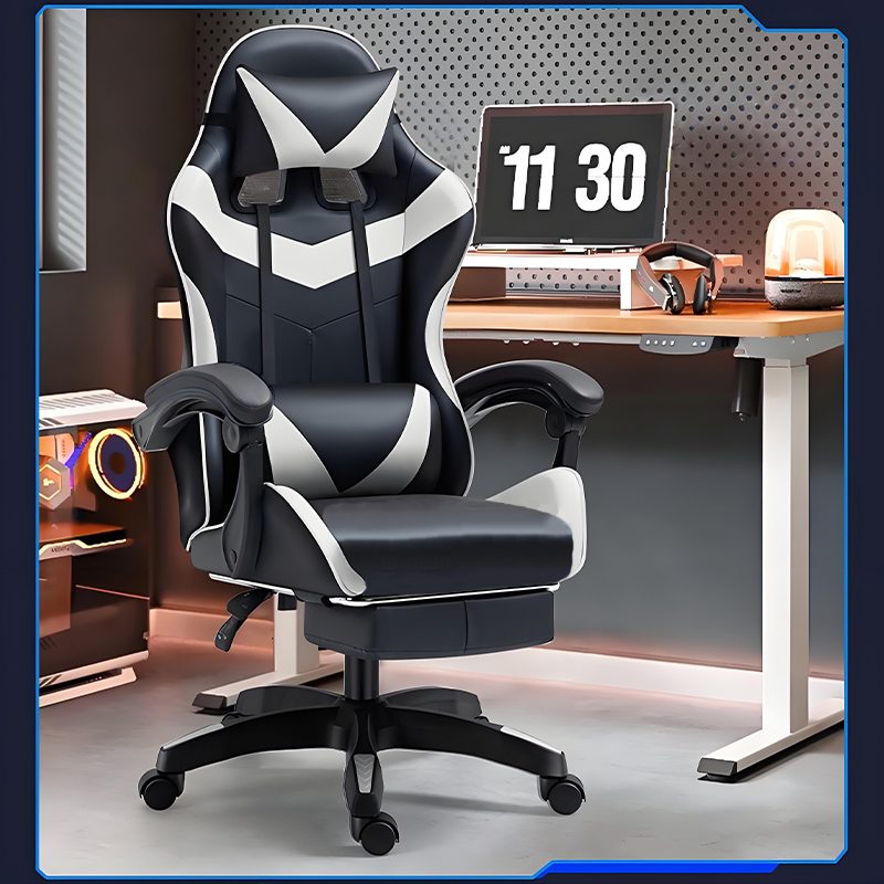 Cadeira de jogo profissional- cadeira de escritório ergonômico 135° joelho e apoio lombar -F19