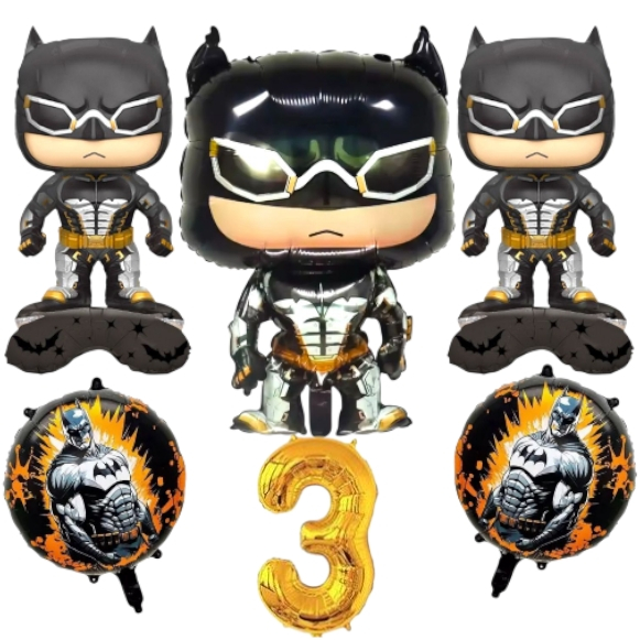 KIT 5 BALÕES BATMAN BALÃO METALIZADO TEMA DETETIVE LIGA   JUSTIÇA SUPERMAN VIGILANTE CORINGA RIJEDAK