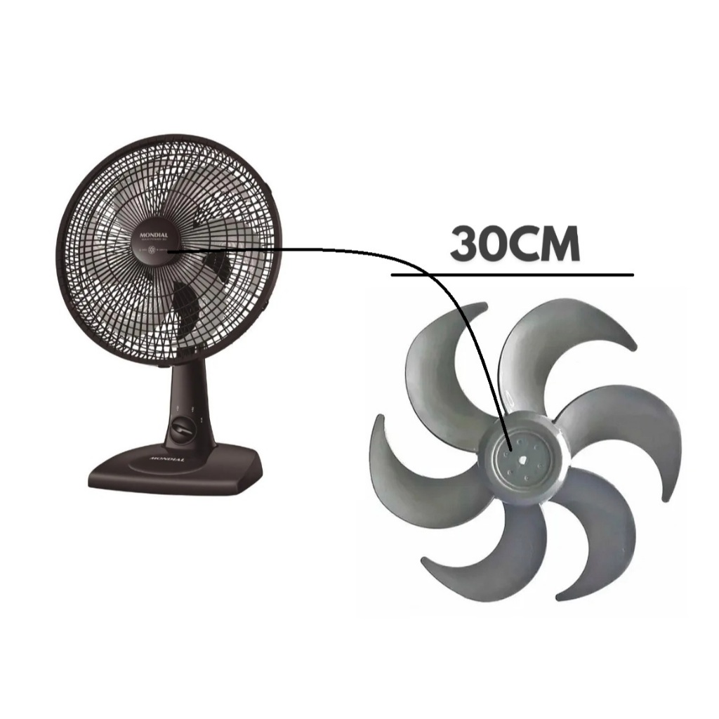 Helice Ventilador Mondial 6 Pás 30cm Original em Oferta na Shopee