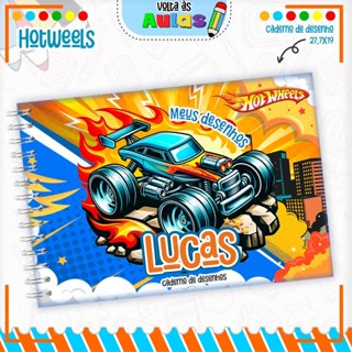 Caderno de Desenho Hot Wheels Personalizado com Nome em Oferta na Shopee