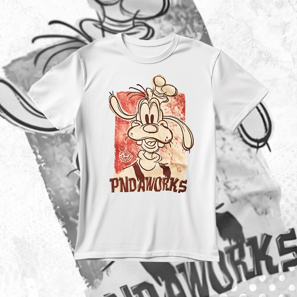 Camiseta Unissex Plus Size com Estampa de Desenho Pateta 10 em Oferta na Shopee