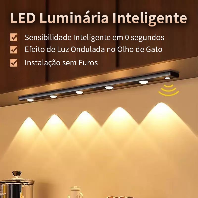 60CM Luz LED Sem Fio Sensor De Inteligente Carregamento USB Luz 3Cores Regulável Do Guarda-Roupa F9