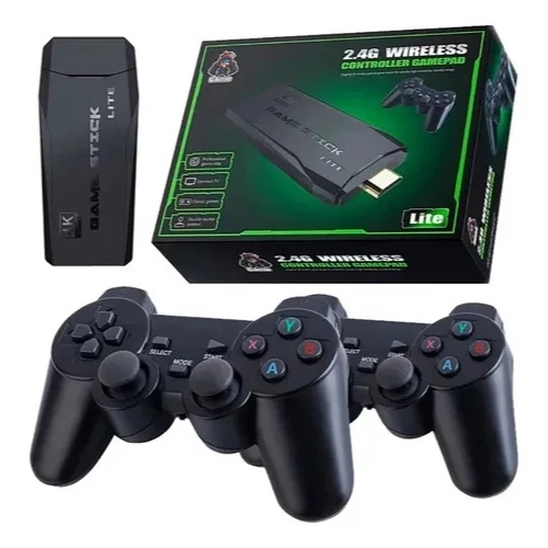 Game Stick Lite 4K – Console Retrô com 2 Controles Sem Fio e +10.000 Jogos!