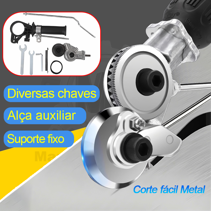 Adaptador Conector Cortador Parafusadeira De Folha Chapa Metal Corte