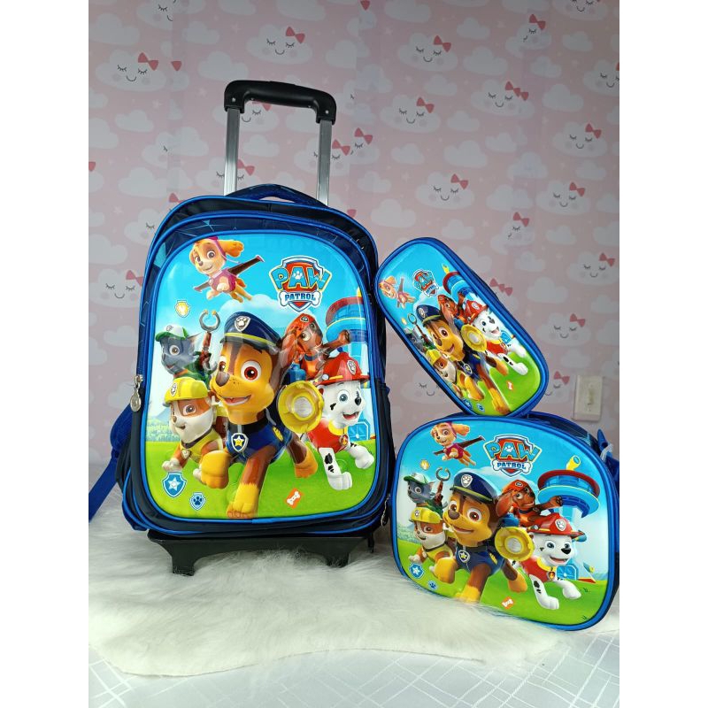 KIT MOCHILA ESCOLAR INFANTIL PATRULHA CANINA / PATRULHA CANINA/COM RODINHAS/KIT MOCHILA+LANCHEIRA+ESTOJO/MODELO 2026