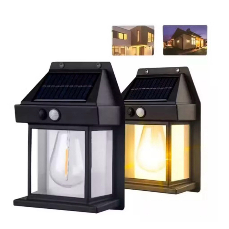 ARANDELA COM SENSOR DE PRESENÇA RECAREEGAVEL COM PAINEL SOLAR A PROVA DÀGUA COM LAMPADA DE LED TAM: 17X12X6 CM