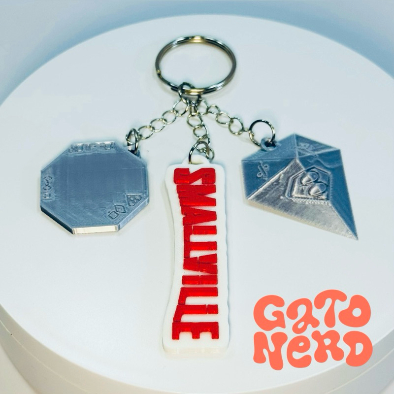 Chaveiro Triplo Cristal do conhecimento + Chave Kryptoniana | SMALLVILLE