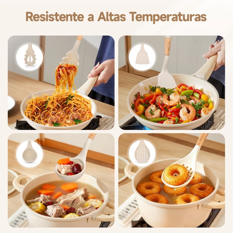 Kit de Cozinha 7 Peças Mollyccok com Espátulas de Silicone na Cor Branco — foto 4