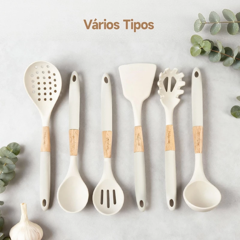 Kit de Cozinha 7 Peças Mollyccok com Espátulas de Silicone na Cor Branco — foto 7