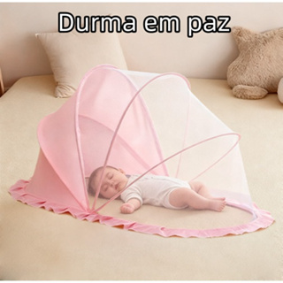 Mosquiteiro Infantil Dobrável Rede Mosquiteira Portátil 125x65x65cm em Oferta na Shopee