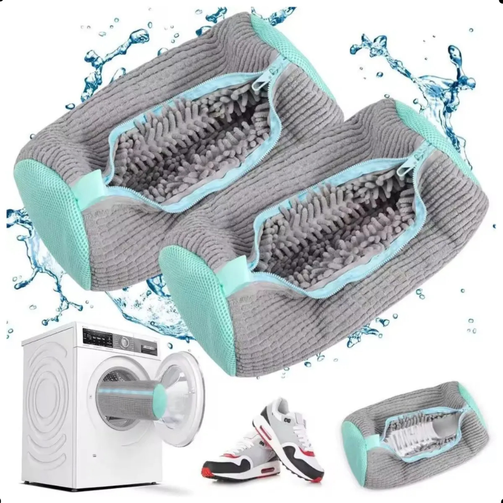 Saco Para Lavar Sapato Tênis Máquina de lavar Limpeza Anti Deformação Viagem Lavanderia-2pcs em Oferta na Shopee