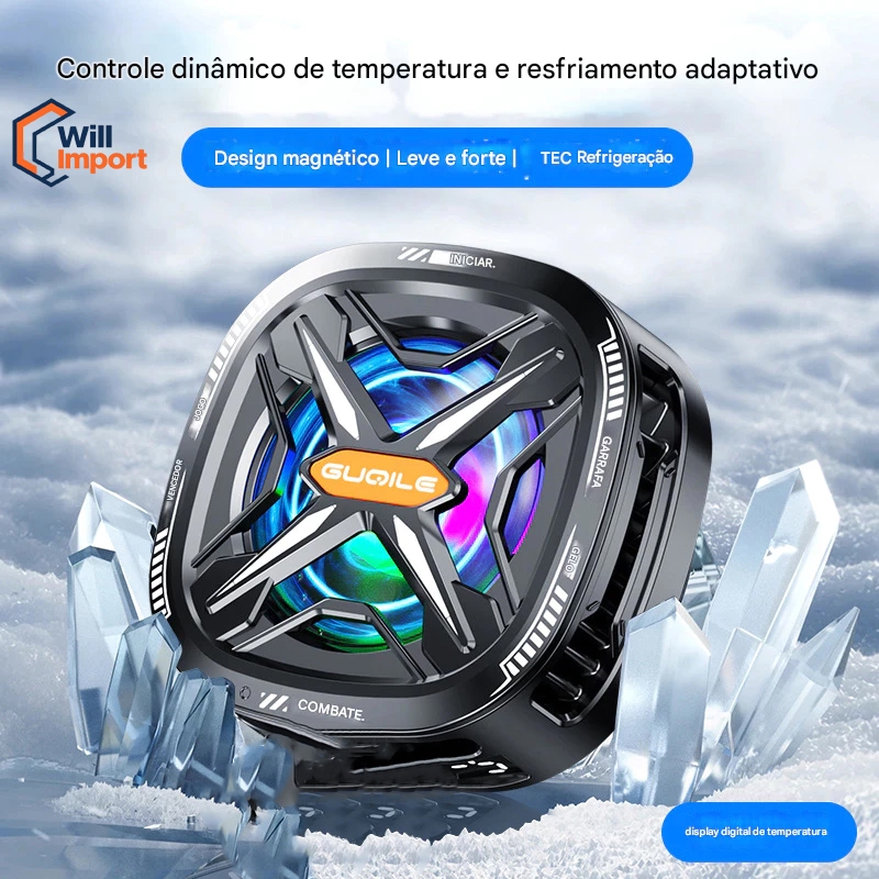 FS05 Pro Game Phone Radiador Ventilador de resfriamento magnético RGB leve removível em Oferta na Shopee