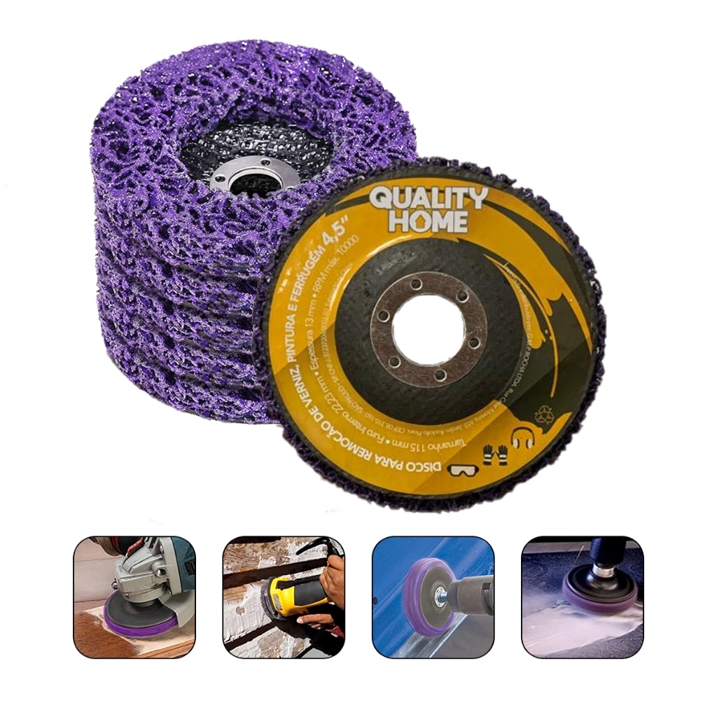 Disco Removedor de Tinta e Ferrugem 115x22mm Strip, para Primer, Verniz e Oxidação, Compatível com Esmerilhadeira em Oferta na Shopee