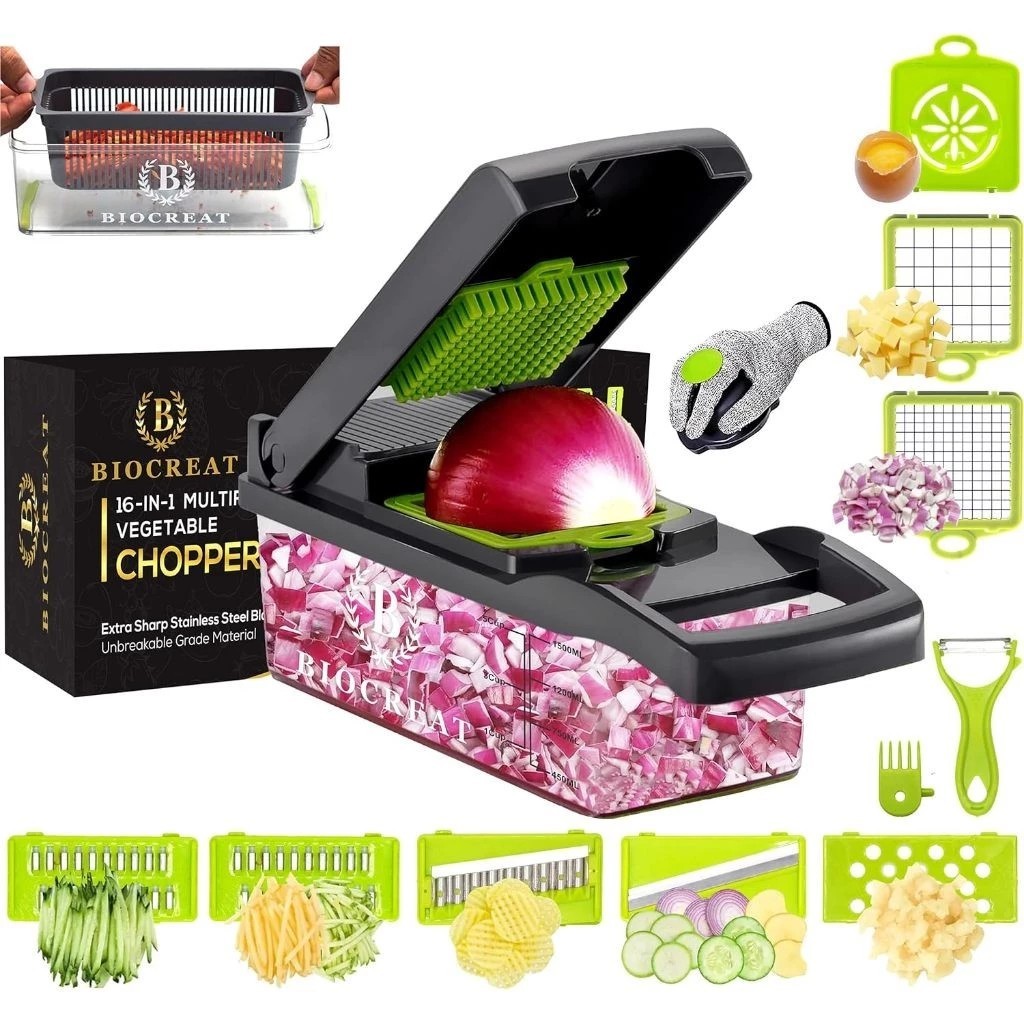 Cortador Multifuncional Fatiador De Verduras/frutas/legumes 16 em 1 Profissional Cozinha Sliceraço Inox Fatiador