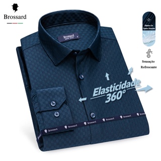 Camisa Social Masculina Slim Não Amassa e Elastano, Blusa Manga Longa Xadrez Malha Moda Premium em Oferta na Shopee