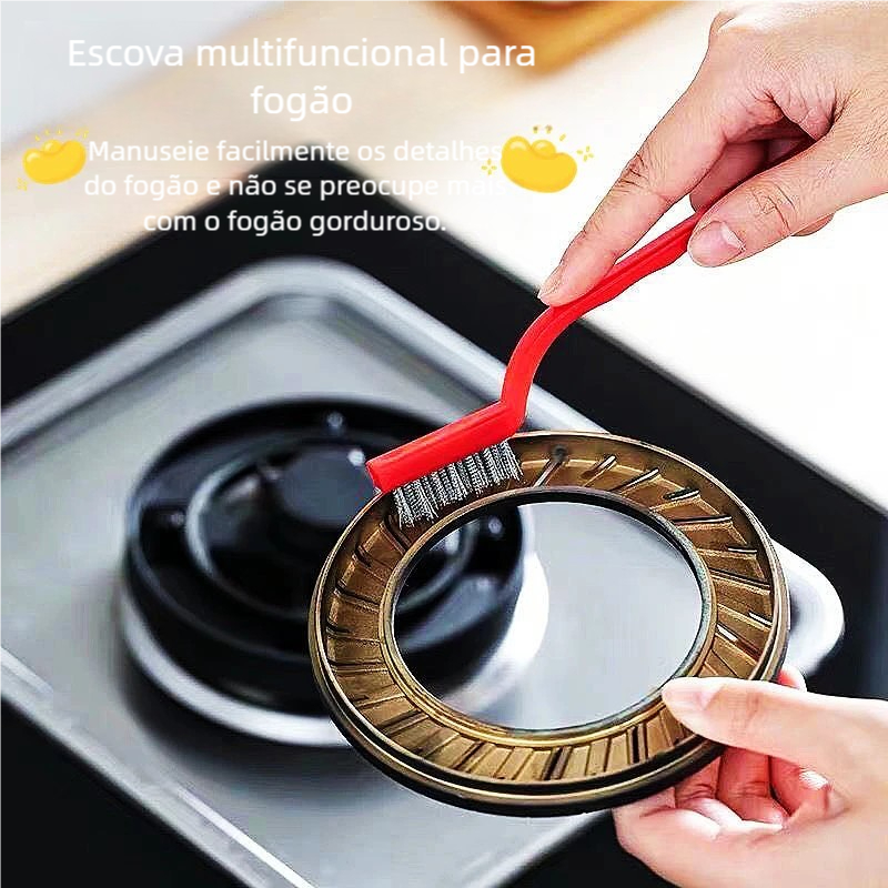 Escova Multiuso 3 UN – Aço/Latão/Nylon, Limpeza Forno/Grelha/Fogão em Oferta na Shopee