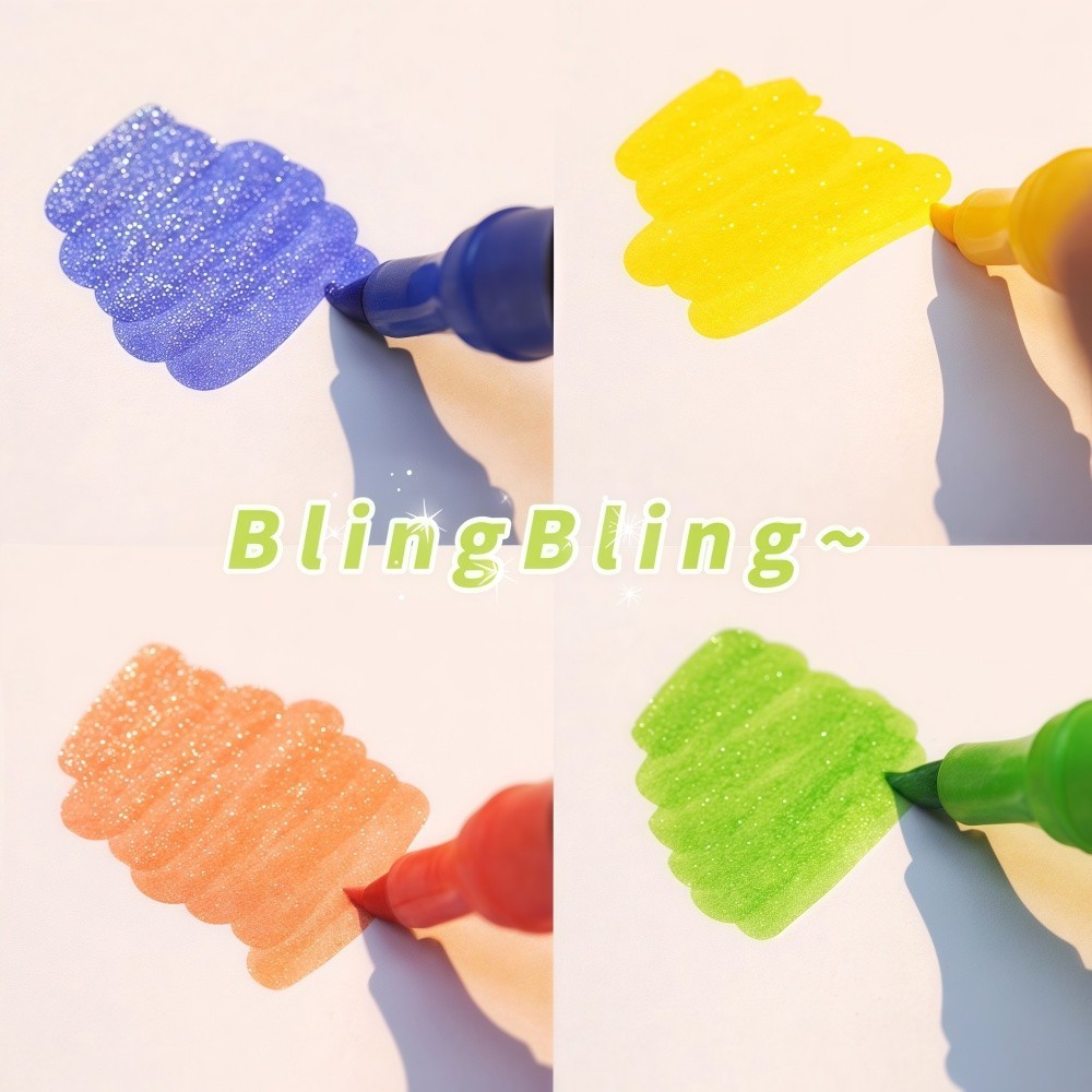 Kit 6/12/18/24/36/48 Caneta Outline Marker Metálica Linha Dupla Arte Caneta Contorno