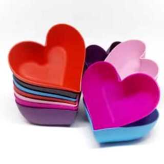 Kit 5,10,15 ou 20 Cumbucas Petisqueira Coração Varias Cores(Plástico). Café/Lanche/Petiscos/Sobremesas. em Oferta na Shopee