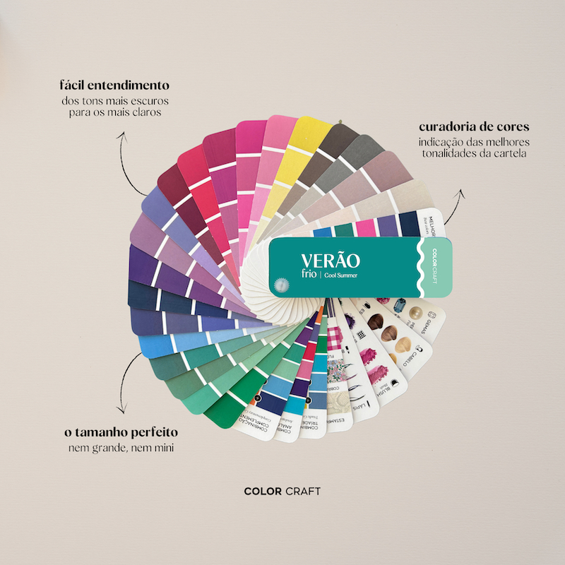Cartela Paleta De Cores Coloração Pessoal Mini | Verão Frio em Oferta na Shopee