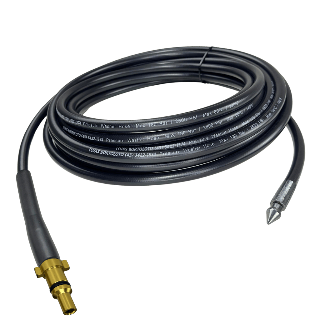 Mangueira 1/4” Desentupidora Lavadora Alta Pressão P/ Canos e Ralos – Conector Wap/Tekna Fino