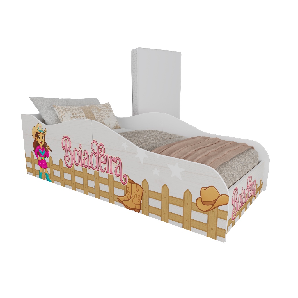 Cama Infantil Boiadeira Kids 158 Cm Ana Castelo Princesas Estilo Fazenda Quarto Criança Com Colchão