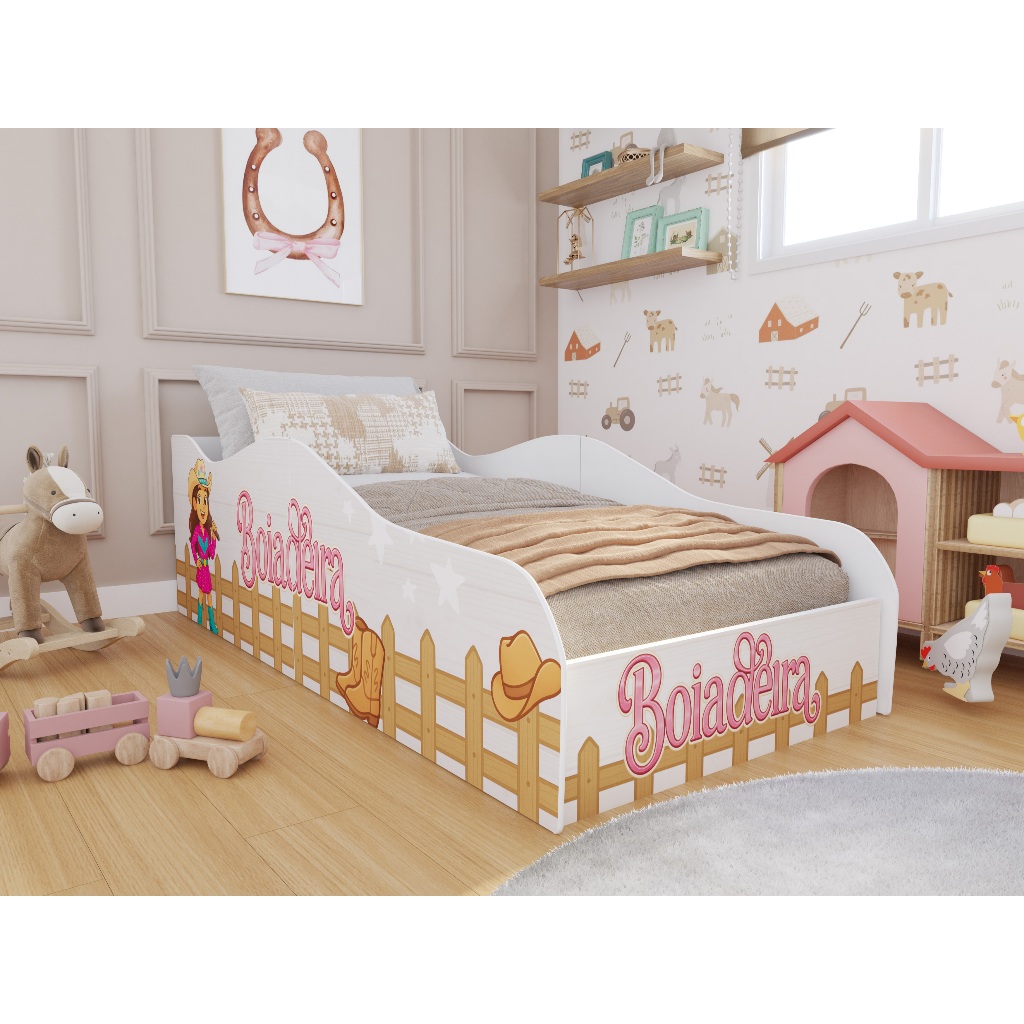 Cama Infantil Boiadeira 158 Cm Tema Sertanejo Ana Castelo Princesas Estilo Fazenda Quarto Criança