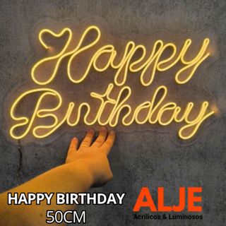 Painel letreiro LED Neon Acrílico Happy Birthday QuenteFrio Festa Decoraçao Iluminação Instagramavel em Oferta na Shopee