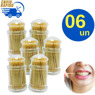 Kit 6 Paliteiro Inox com Tampa – Porta Palito de Dente Elegante e Resistente para Mesa Natal