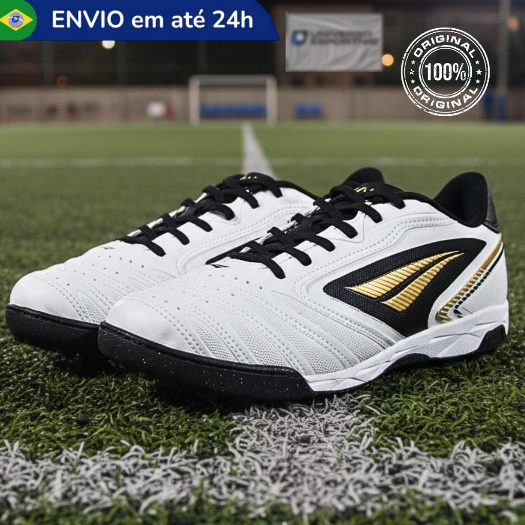 Chuteira Sapato Society Penalty Brasil 70 Futebol Grama Sintética Fut7 Adulto Pro Com Trava