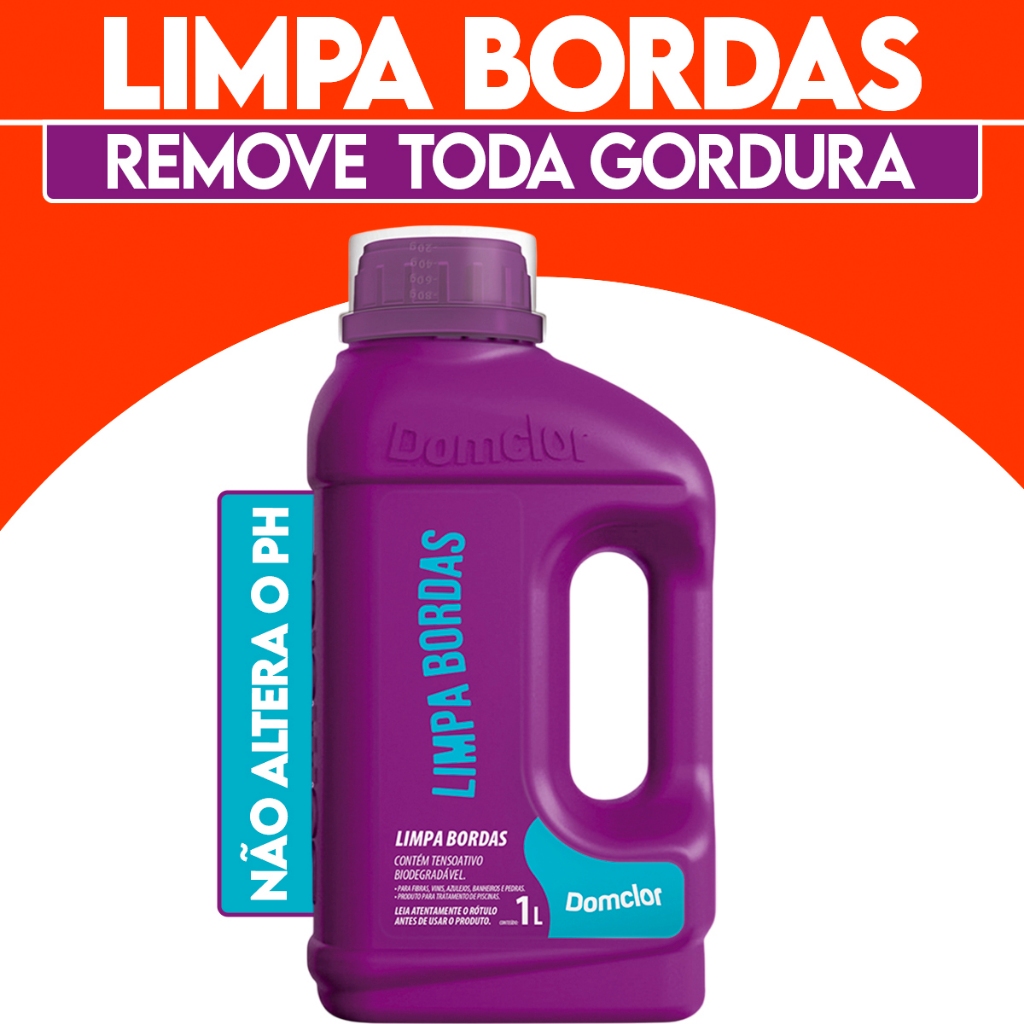 Imagem de Limpa Bordas Para Piscina 1L Neutro Limpeza Preventivo Intensivo Frasco Domclor