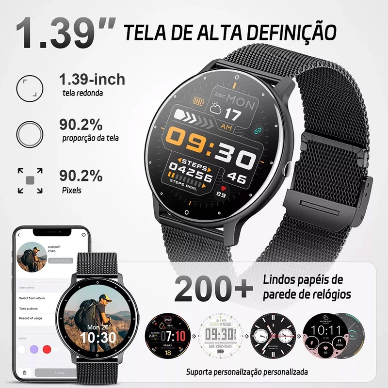 Smartwatch Jioye Redondo com Chamada Bluetooth à Prova d'Água — foto 2