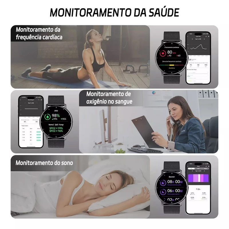 Smartwatch Jioye Redondo com Chamada Bluetooth à Prova d'Água — foto 7