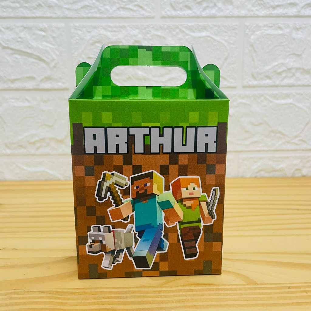 MINECRAFT - MALETINHA Lembrancinha Aniversário Personalizada - PEGUE E MONTE