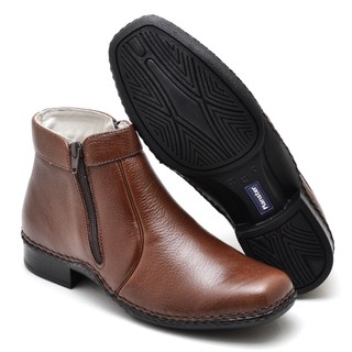 Botina Masculina em Couro Floter UltraConfort Ranster - Bota Premium Zíper Lateral