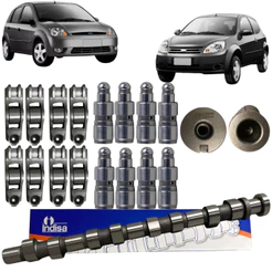 Comando de Válvulas BB C/ 08 Tuchos 08 Balancim Motor Ford Ka Fiesta Zetec Rocam 2002/2008 1.6 1 Via