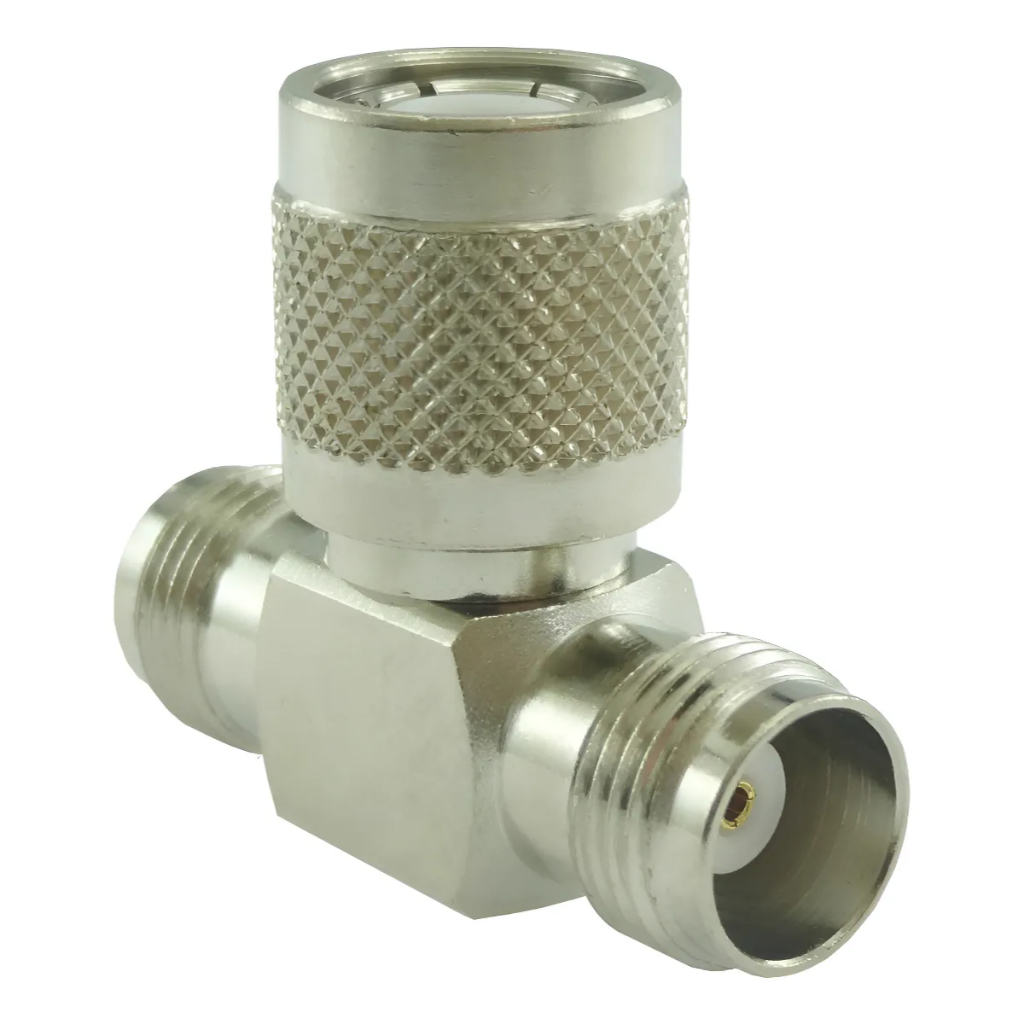 Adaptador Divisor celular rural T Tnc Macho X Fêmea X Fêmea Ta-6 Níquel