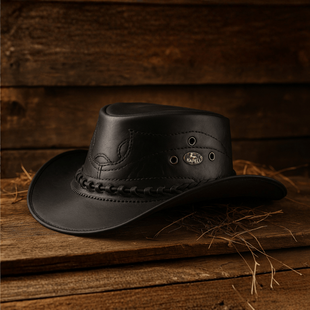 Chapeu Couro Legitimo Unisex Estilo Cowboy Design Elegante Visual Fazendeiro Country Rural Premium