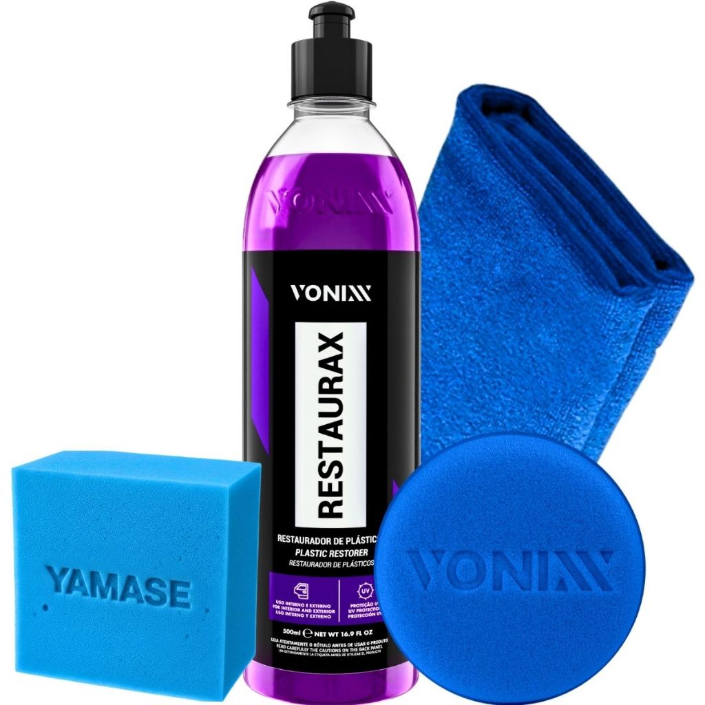 Restaurax Revitalizador Restaurador de Plásticos Externos + Pano + Aplicador em Oferta na Shopee