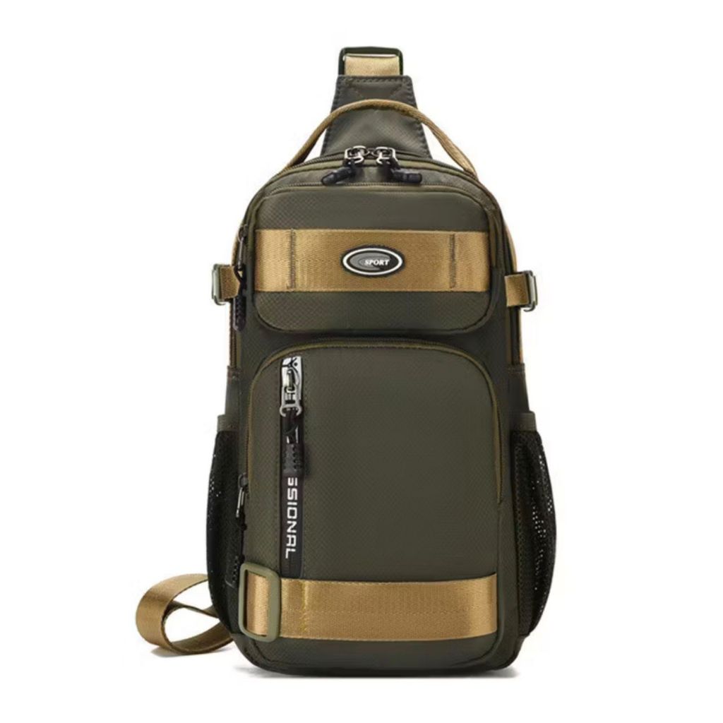 Mochila De Peito Masculina Impermeável Multifuncional De Transversais Para Acampamentos Ao Ar Livre Caminhadas — imagem 2 de 2